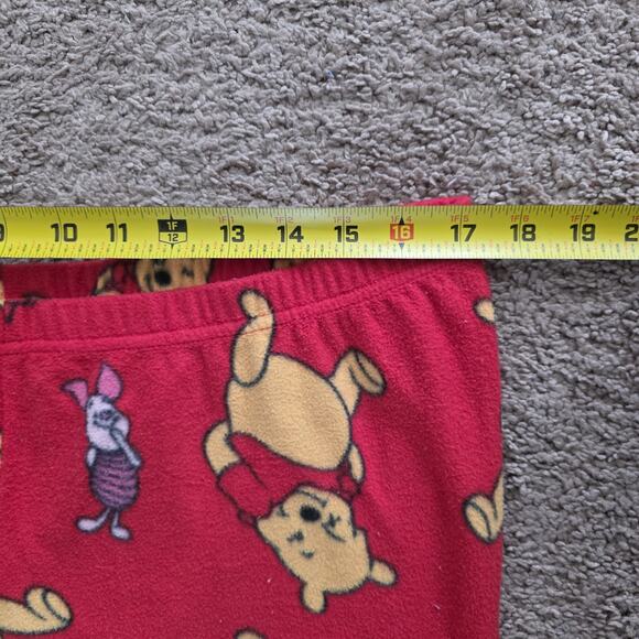 Disney Winnie The Pooh Fleece Pajama Pants Womens L Piglet Elastic Lounge Y2K - Picture 6 of 8